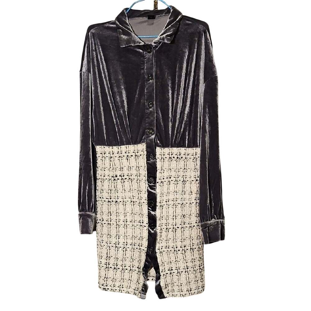 SHEIN Gray Long Sleeve Dress